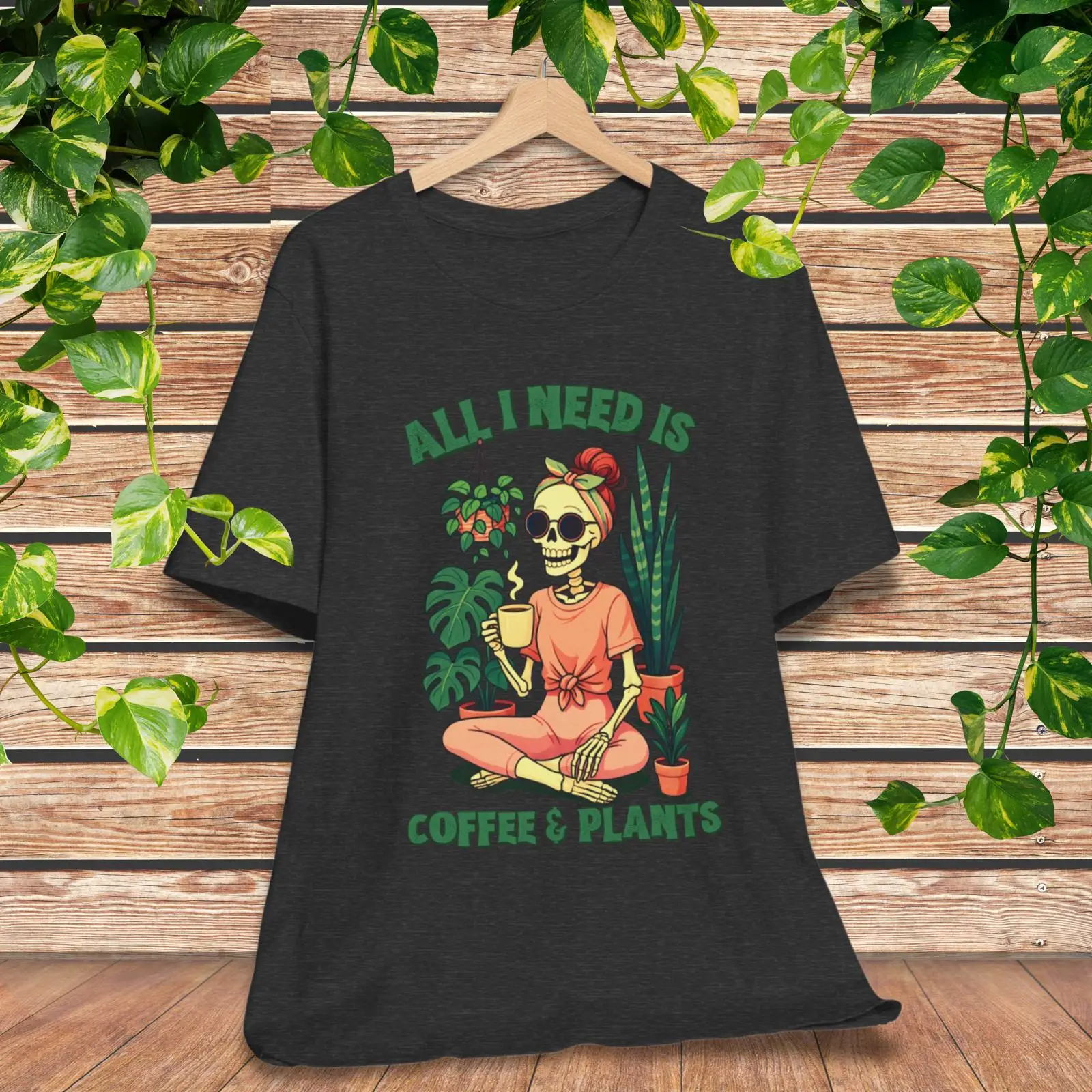 Funny Skeleton T Shirt for Cof - огляд і ціна Plant Parent Shirt